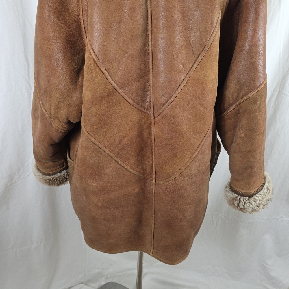 Vintage Brown Suede Penny Lane Bratz Womens Coat Jacket Faux Fur Large Teddy - Picture 11 of 16